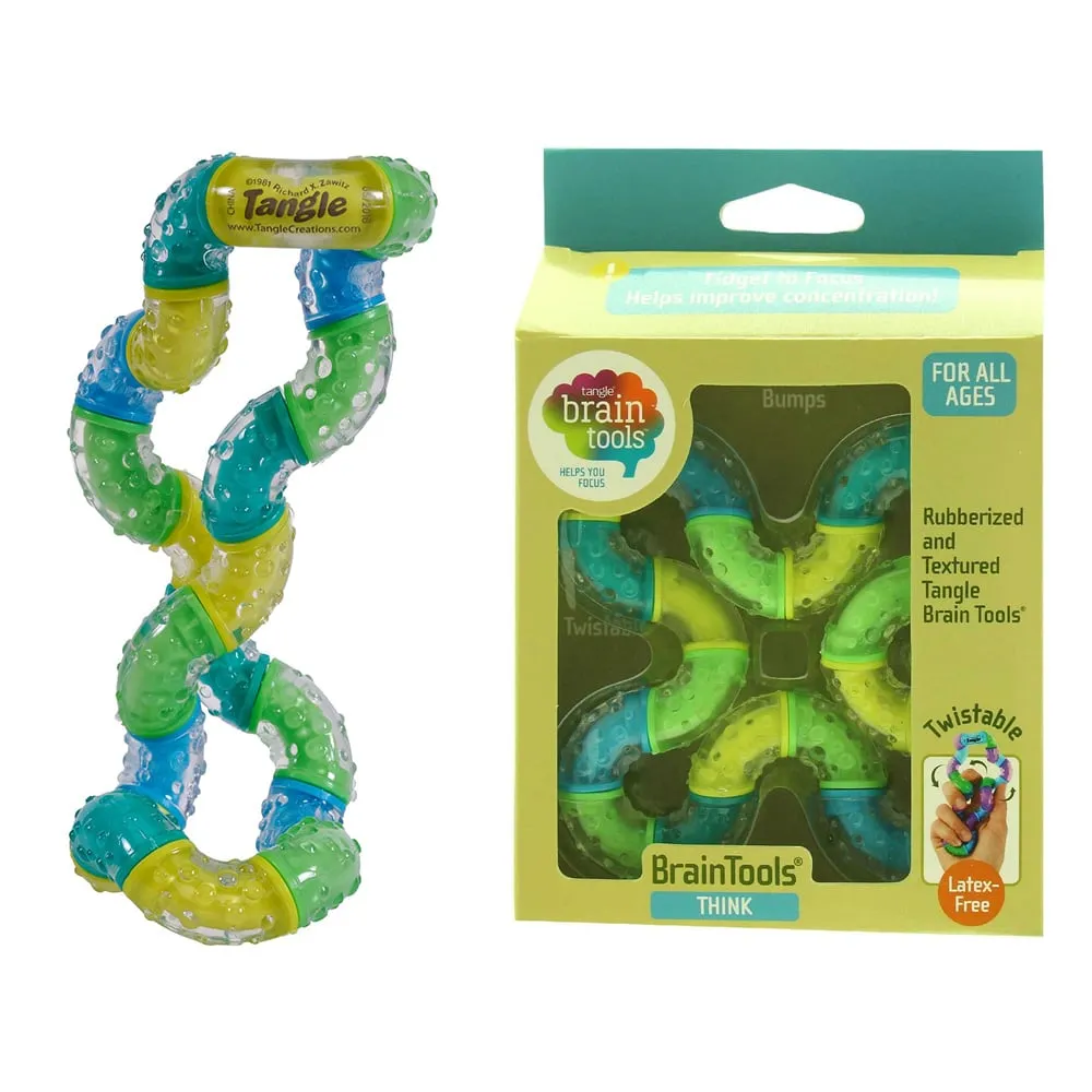 Tangle Brain Tools Think, therapeutic fidget toy with tactile texture, stimulates senses and supports relaxation and concentration.