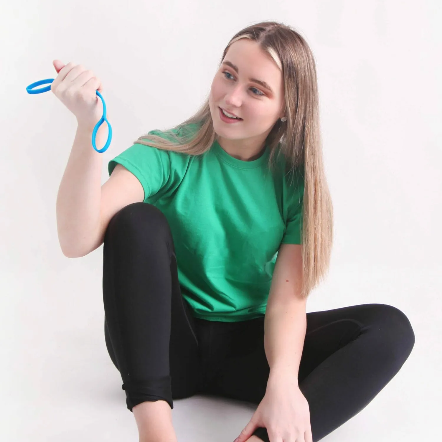 Toy Strap from Chewigem helps attach teething toys or a chew bracelet to a loop, belt, bag or wheelchair.