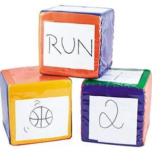 With this colorful move dice, being active is a party. In the colored areas you add movement activities by means of cards.