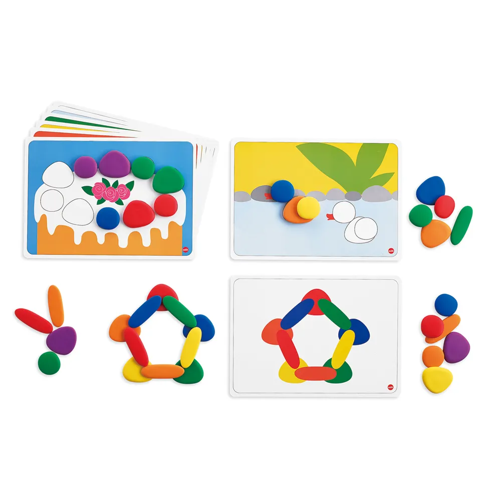 Rainbow Pebbles – Educational sensory toy for children Stimulate fine motor skills, color recognition and creativity in a playful way with Rainbow Pebbles. This colorful, tactile toy is ideal for young children and suitable for special education. Perfect for sensory play, building, sorting and learning with your hands.