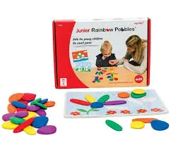 junior Rainbow Pebbles educational toys in different colors and shapes