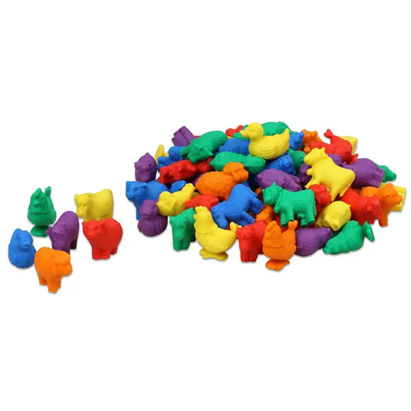 With the farm animals you teach preschoolers to count, sort and do simple arithmetic. The farm animal set is a great educational toy for preschoolers.