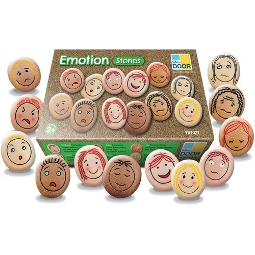The emotion stone set makes feelings insightful and negotiable for children. Children learn to recognize basic emotions. A nice set for children's coaches.