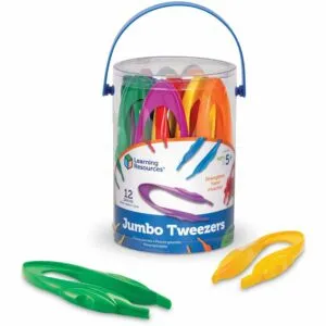 Large tweezers are ideal for practicing fine motor skills