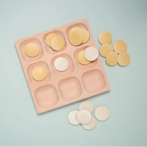 Wooden sorting bin with no less than 9 compartments to sort products by color, shape or number. Or to take me and collect beautiful discoveries from nature