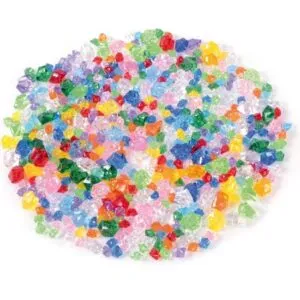 Acrylic diamonds lend themselves well to loose parts play