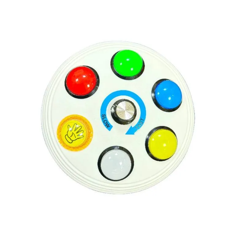 Large bubble tube control panel with oversized push buttons