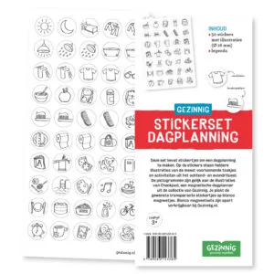 The daily planning sticker set from Gezinnig is ideal to complete and complete your checkpad,