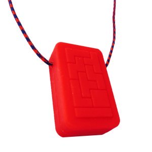 Chewigem Geotag bijtketting – stevig kauwsieraad voor kinderen en tieners met gemiddelde kauwbehoefte