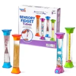 Sensory Fidget Tubes 4 pieces – stimulating tubes for sensory play and visual challenge in children