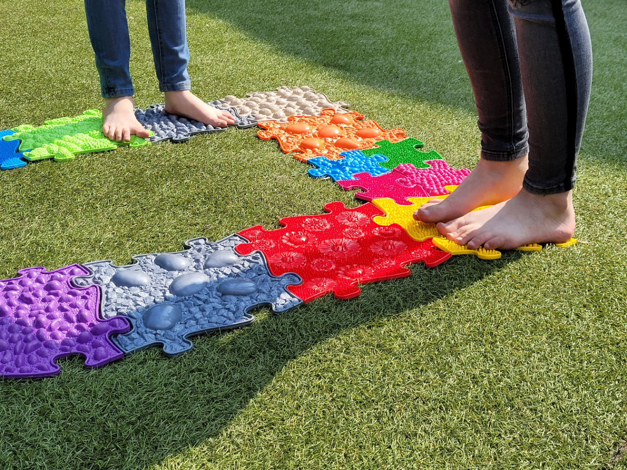 Muffik sensory puzzle mats support sensorimotor skills.