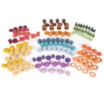 Ticket Wooden Treasures Starter set is educational material to learn, sort and count the colors. But did you know that the set is also very nice to use for loose parts play. 