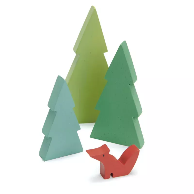 een houten bomen set van het merk tender leaf