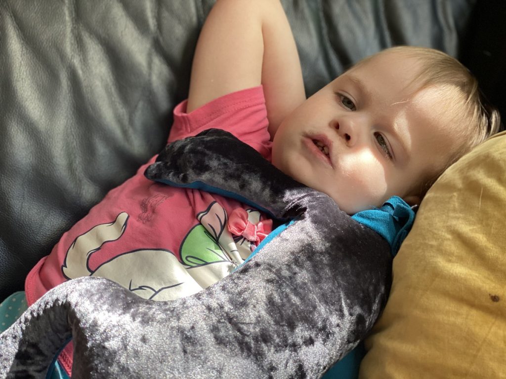 weighted blankets and weighted hugs help give Noor a sense of security that allows her to fall asleep well and deeply. It helps remove the incentives.
