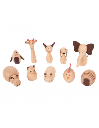 Wooden animal friends