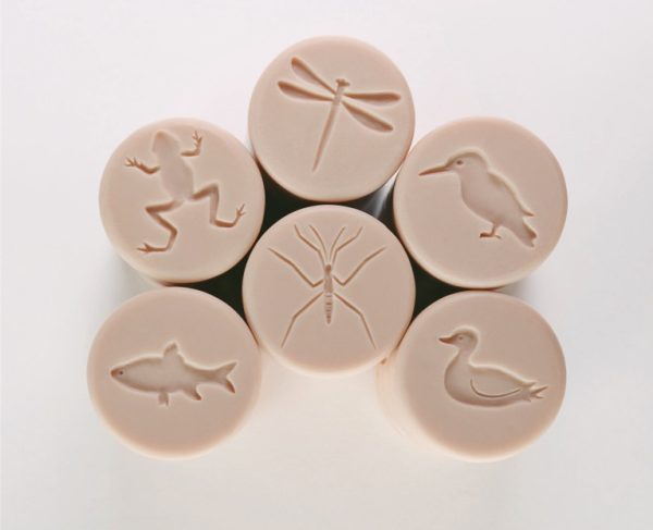 Yellow Door stempelset Vijverleven – leerzame rolstempels om afdrukken van waterdieren te maken