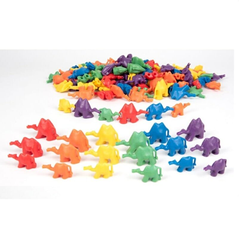 stringing and sorting camels, fun educational material for kindergarten.