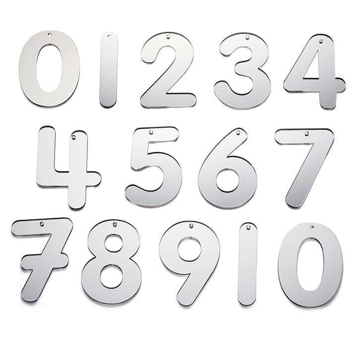 TickiT® Mirror Numbers zijn lasergesneden dubbelzijdige gespiegelde nummers gemaakt van sterk reflecterend veilig acryl in een duidelijk kindvriendelijk lettertype, waardoor ze ideaal zijn voor nummerherkenning en telactiviteiten.