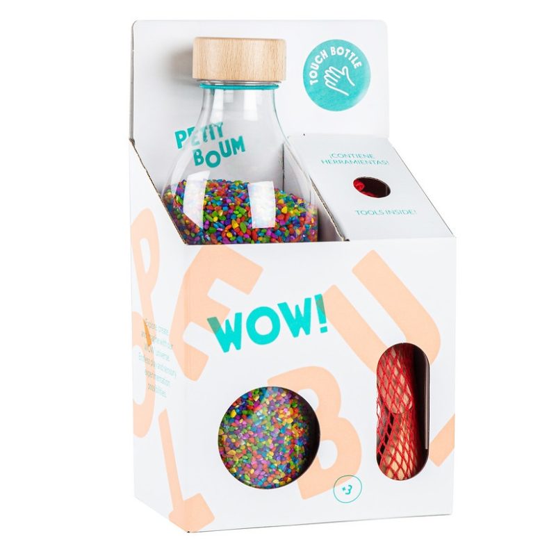 petit boum touch bottle rice, is the sensory bottle that can be opened and used for hours of gaming fun