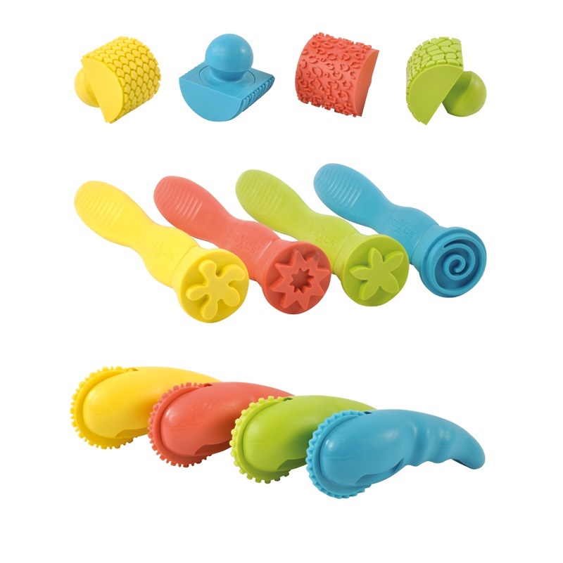 stamp modeling set consists of 12 tools to let children be creative. Also certainly usable with play sand such as madmattr