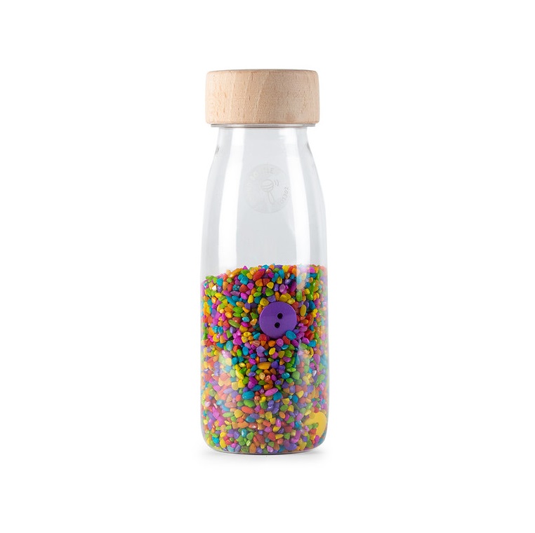 The Petit Boum Sound Bottle Buttons is truly a sweet explosion of colors and sounds for the little ones