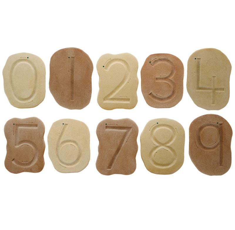 The tracking number bricks help children who have difficulty forming numbers. These grade stones help children to develop fine motor control