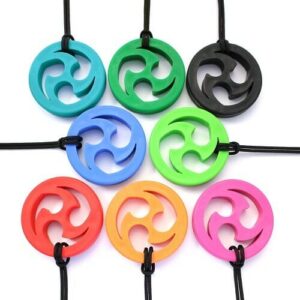 Ark therapeutic's ninja chewing chain is tough for girls and boys. Because of the openings in the design a little less suitable for the real sturdy chewers.