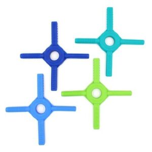 The Tetra-Bite from Ark is suitable as a Chewing Product and as a Friemel toy. The ring has 4 chewing bars, all with a different texture. It is very suitable for children and adults who need more tactile stimuli, both in the mouth area and in feeling and fidgeting.
