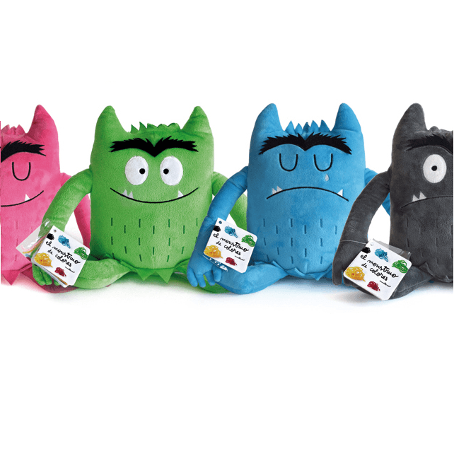 Bring the story of color monster to the imagination with the eponymous hugs. Nice to use the color monster cuddly toy playfully at school or in a therapy setting.