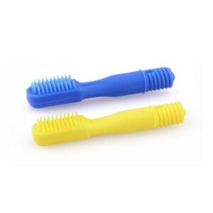 The brush heads for the Z-vibe massage the mouth area and provide additional sensory stimuli. The vivbration can be experienced as soothing by people with stimulus processing problems