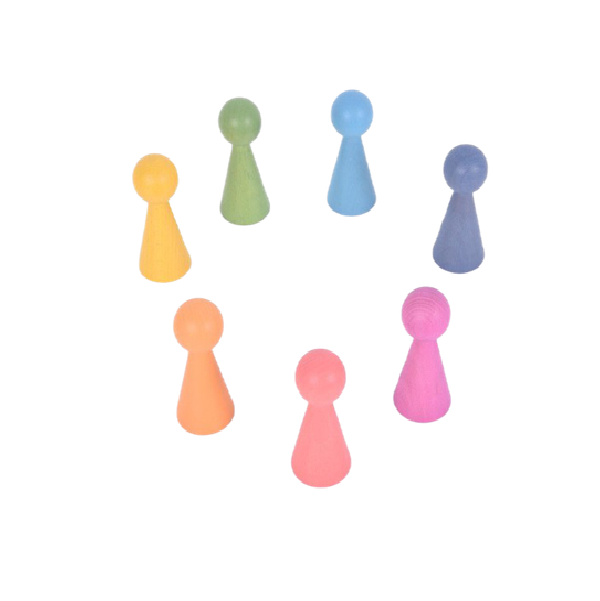 TickiT wooden rainbow figures is a set of 7 solid beech wood figures. Ideal for counting and sorting and playing imaginative game.