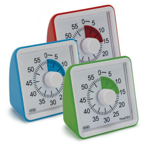 The timer compact is silent. The receding clock shows precisely how much time there is for completing the assignment or task.