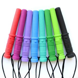 Ark Therapeutic bite chain sabre is a handy chewing chain for children who like to chew with the molars. This tough chewing jewelry reaches far into the back of the mouth.
