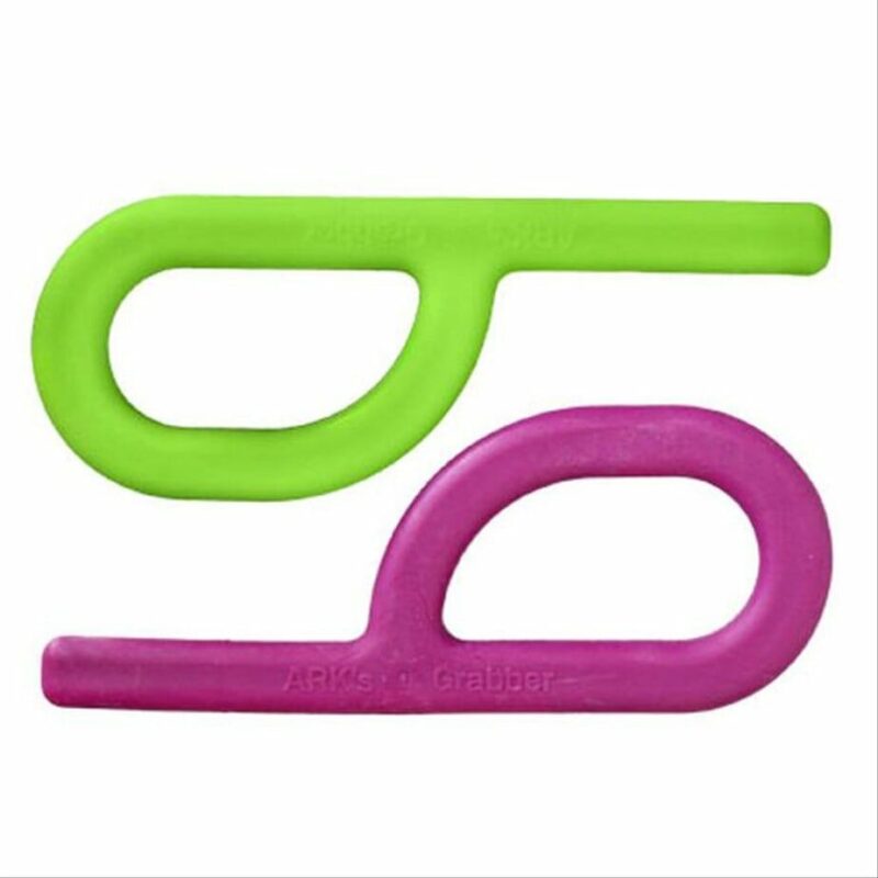 The Ark Therapeutic Grabber has a P-shaped design. The loop makes it easy to hold in the hand. The long rod makes it possible to reach the posterior molars. Do you need to chew? Use the Grabber as a safe alternative to chewing hands, shirts, pencils, etc.