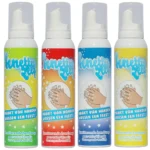 With crackling soap, your children like to wash their hands. A little bit of foam on the hands and hear and see the crackling. Washing without water  