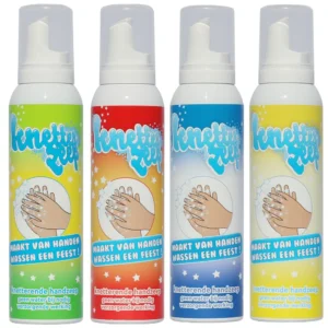 With crackling soap, your children like to wash their hands. A little bit of foam on the hands and hear and see the crackling. Washing without water