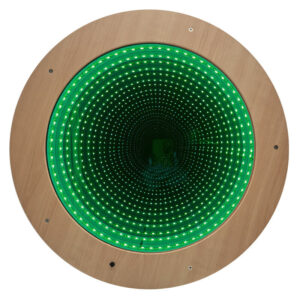 mirror tunnel lamp is fascinating for young and old. Beautiful snoezel material from playlearn.