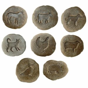 Yellow door farmyard footprints set consists of 8 sensory stones