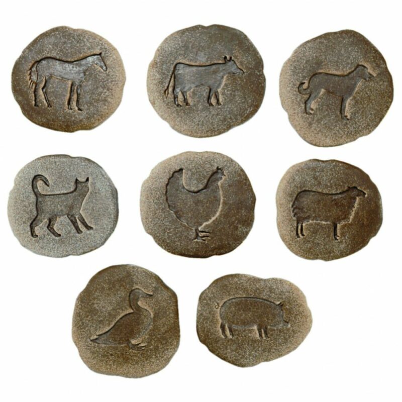Yellow door farmyard footprints set consists of 8 sensory stones
