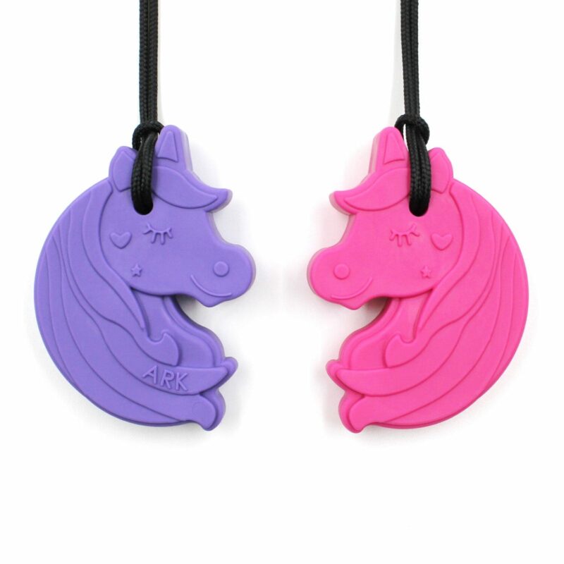 The unicorn chew necklace is favorite chew necklace with girls