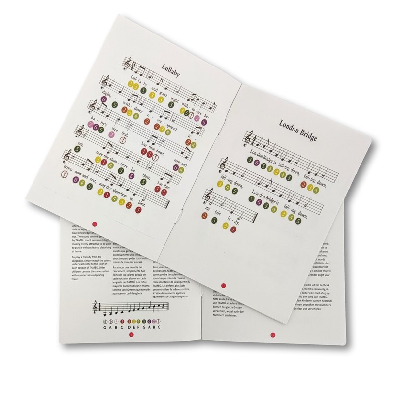 tambu contains a booklet with simple songs