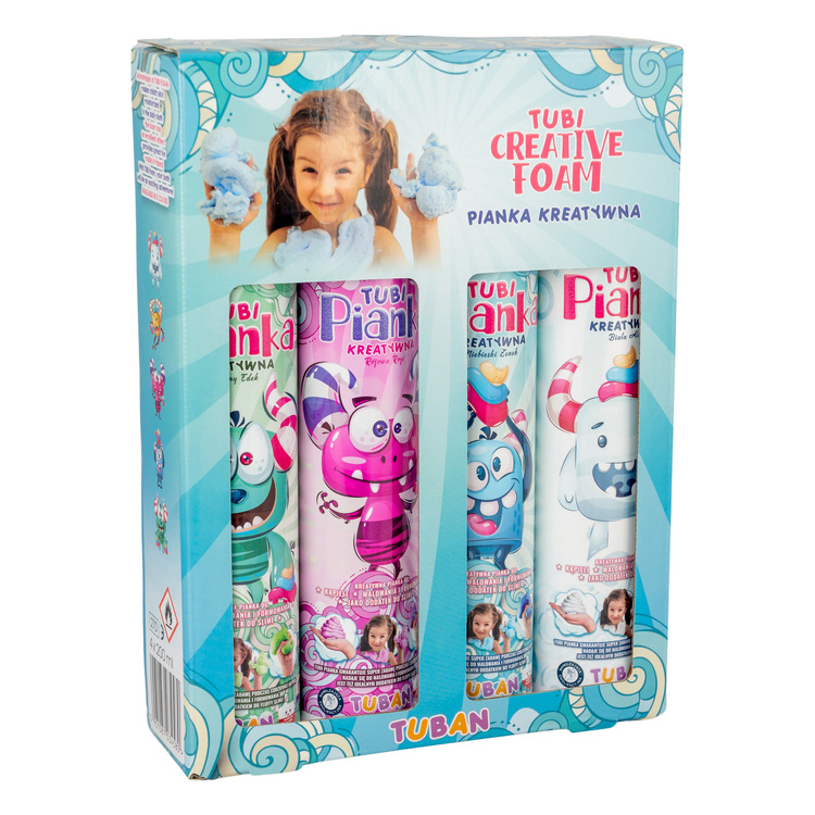 Tubi foam provides a lot of foam fun in the bath, just like crazy foam you make beautiful shapes with it