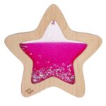 All the magic of our bottles, now in the shape of a star, with a beech wood frame, ideal for the hands of the little ones.