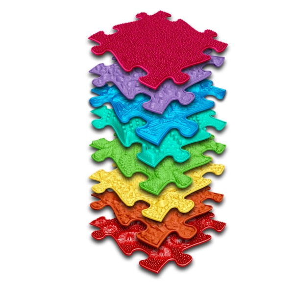 Muffik Puzzle Mats Rainbow Forming a Challenging Barefoot Path for Kids
