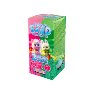 Tuban Fluffy sand is extremely light and won't fall apart, and it smells like chewing gum. The play sand can easily be shaped into buildings and shapes.