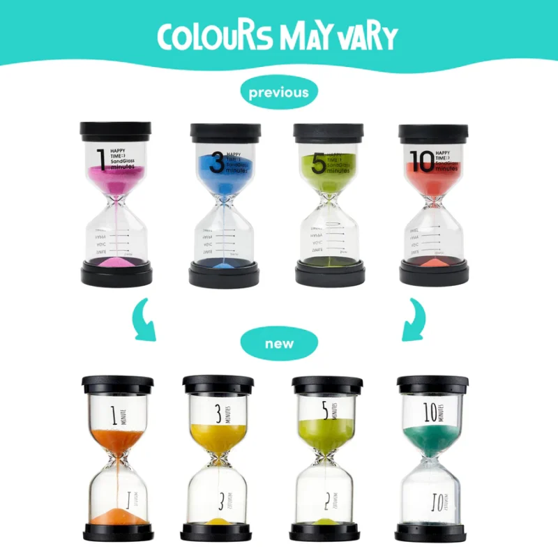 Hourglasses are ideal for helping children learn a sense of time. Use them in the classroom or at home.
