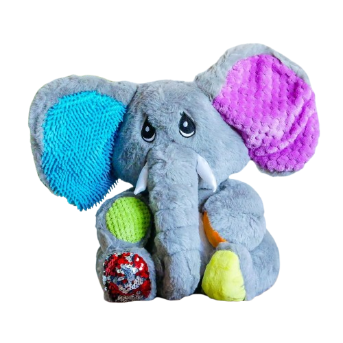 The sensory weighted cuddly elephant is the perfect friend for any child who loves to cuddle, fidget and calm down.