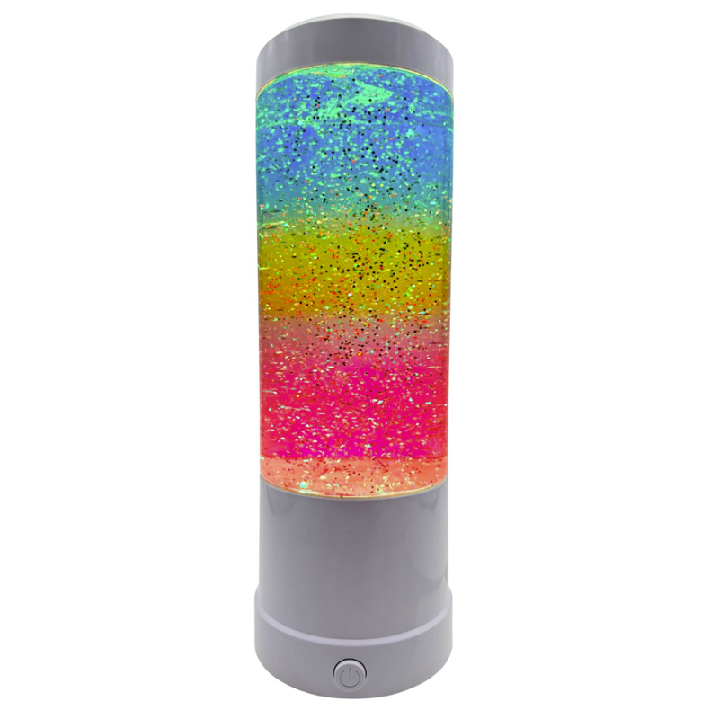 The Rainbow Glitter Lamp is designed to create a calming visual effect and doubles as both a calming night light for children and mood lighting