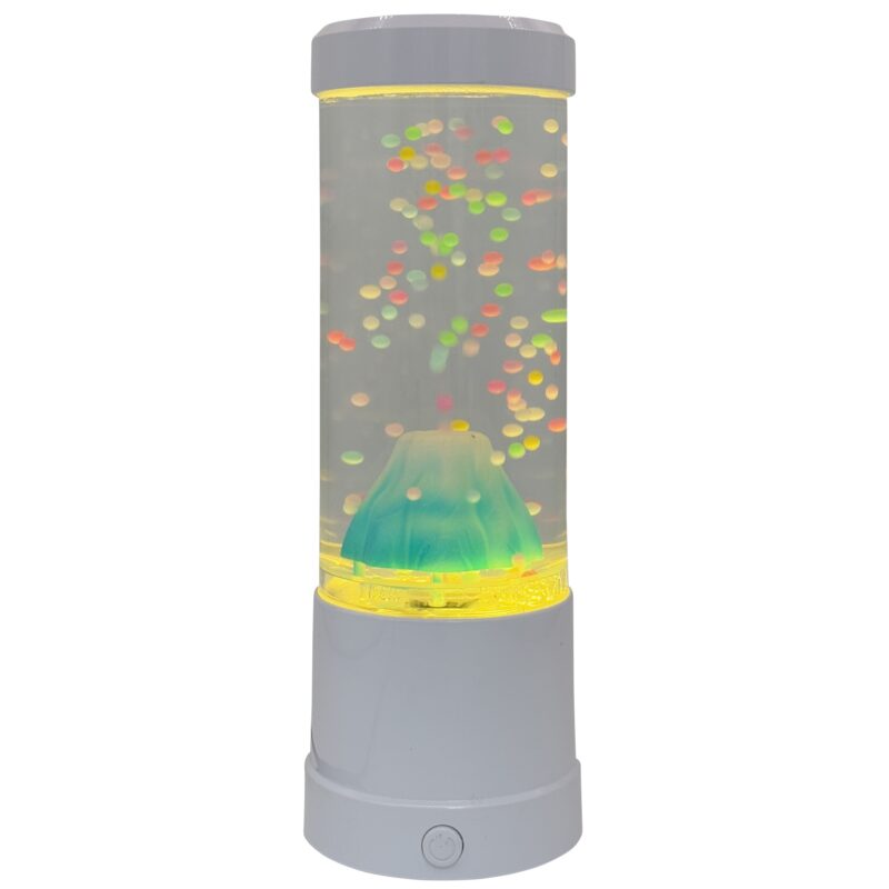 This night lamp, lava lamp is a mini snoezel tube with a snowy mountain, soothing in a snoezel room