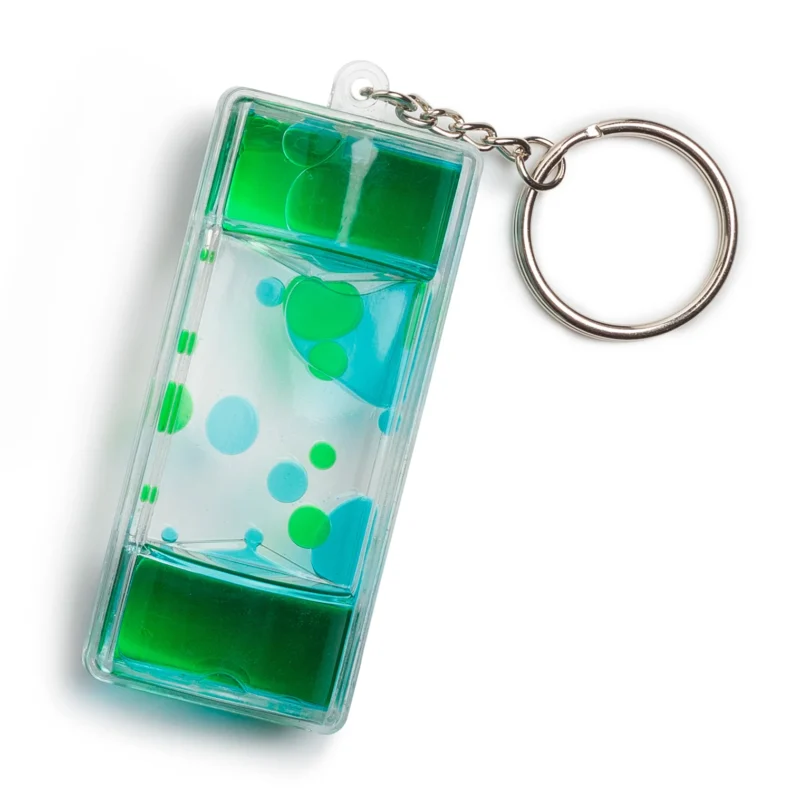 Drip track keychain with colorful swirling patterns – relaxing and hypnotic fidget accessory